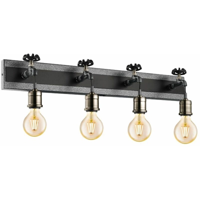 Etc-shop - Lampada da parete decorazione rubinetto sala da pranzo lampada FILAMENTO nera in un set che include lampadine a LED