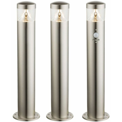 Etc-shop - Set di 3 piani esterni lampade a LED rilevatori di movimento terrazze acciaio Lampade da terra Altezza 50 centimetri precio