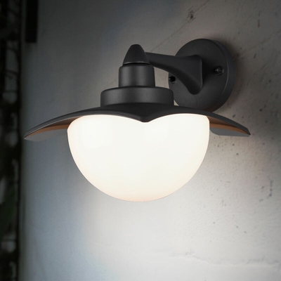 Etc-shop - Lampada da parete per facciate esterne lanterna ALU illuminazione da giardino in vetro in un set con illuminante a LED