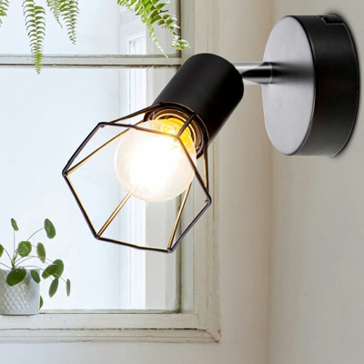 Faretto da parete retrò filamento nero a treccia di luce spot orientabile in un set comprensivo di lampadine a LED - ETC-SHOP