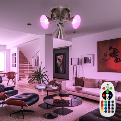 Etc-shop - Lampada da soffitto Rondell Faretto dimmerabile CONTROLLO REMOTO Lampada mobile in un set con illuminante a LED RGB