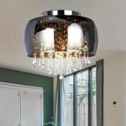 Etc-shop - Plafoniera in cristallo fumo illuminazione soggiorno sala da pranzo Luce cromata in un set comprensivo di lampadine a LED en oferta