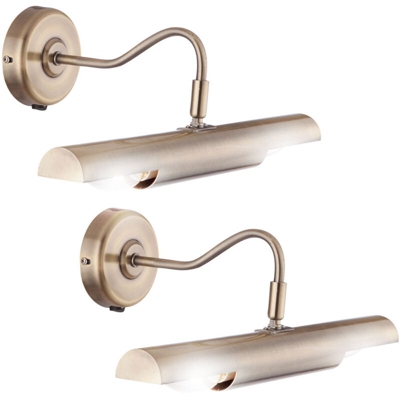 Etc-shop - Set di 2 LED 6 Watt Immagine staffa a parete di luce, in stile country Old brass luce della luce della lampada