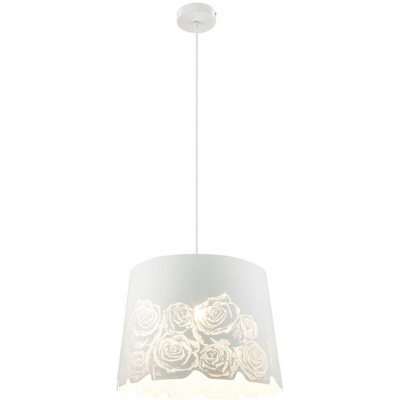 Globo - sospensione design plafoniera sala pendente della stanza di lampada rose, fiori di decorazione tonalità bianca 15256H1