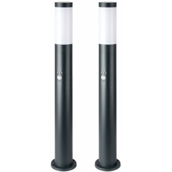 Etc-shop - Set di 2 lampade da terra a LED RGB in acciaio inox TELECOMANDO rilevatore di movimento luce esterna giardino DIMMERABILE en oferta