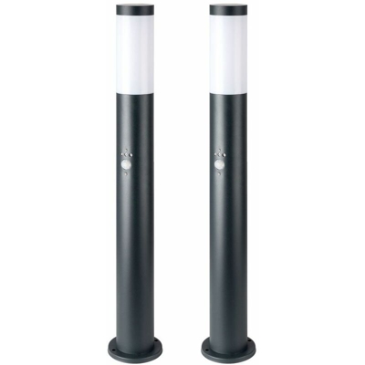 Etc-shop - Set di 2 lampade da terra a LED RGB in acciaio inox TELECOMANDO rilevatore di movimento luce esterna giardino DIMMERABILE