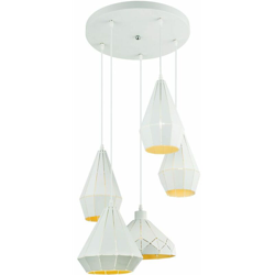 Globo - Lampada a sospensione a sospensione per ospiti lampada da soffitto a soffitto in stile bianco 15299-5H características