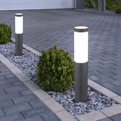 Etc-shop - Set di 2 LED da esterno piantana lampada da terra illuminazione percorso da giardino luce patio in ACCIAIO INOX antracite