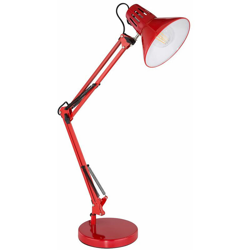 Etc-shop - Lampada da tavolo rossa soggiorno morsetto faretto spot luce di lettura articolata orientabile in un set comprensivo di lampadine a led en oferta