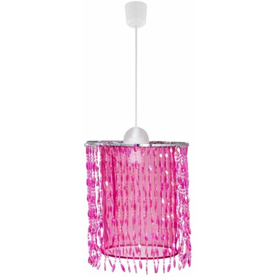 Etc-shop - Lampada a sospensione da soffitto per bambini, luce a pendolo in cristallo per ragazze rosa, in un set con lampadine a LED