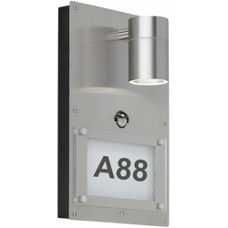 Applique da esterno a LED argento porta d'ingresso rilevatore di movimento luce da giardino in acciaio inox WOFI 4046.02.97.7002 características