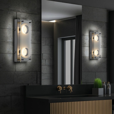 Etc-shop - Insieme di lampada da parete di acciaio lampada di illuminazione della lampada apparecchio 2 LED 6 Watt parete FRISCO