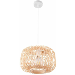 Etc-shop - Lampada a sospensione a soffitto in bambù Lampada a treccia DIMMABILE TELECOMANDO in un set con illuminante a LED RGB en oferta
