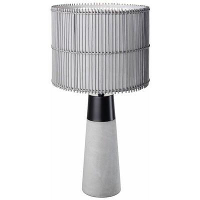 Etc-shop - Scrivania lampada da tavolo in cemento bambù sala da pranzo lampada da lettura grigia in un set con lampadine a LED