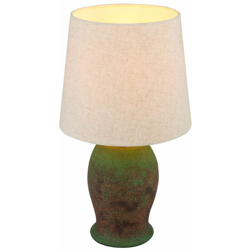 Globo - Lampada da comodino di lusso lampada da lettura verde marrone camera da letto illuminazione antico ceramica 15263T precio