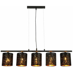 Etc-shop - Lampada a sospensione in velluto Lampada a sospensione a soffitto Lampada da soggiorno in oro nero nel set con lampadine a LED características