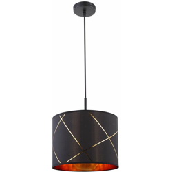 Etc-shop - Lampada a sospensione a pendolo a soffitto luce oro nero illuminazione soggiorno sala da pranzo cucina in un set con lampadine a LED en oferta