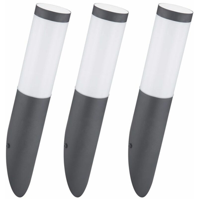 Etc-shop - Set di 3 lampade da parete REMOTE CONTROL torcia da giardino lampada da cortile per esterno dimmerabile in un set con illuminazione a LED