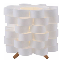 Leuchten Direkt - Lampada da tavolo interruttore cavo bianco salotto lampade di illuminazione lampada da terra in legno Rivolgete 11.287-51 en oferta