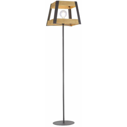 Etc-shop - Proiettore a soffitto lampada da terra in legno RETRO filamento soggiorno lampada laterale in ferro in un set di lampadine LED en oferta