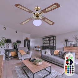 Etc-shop - Lampada ventilatore da soffitto dimmerabile Lampada ventilatore avanti / indietro Telecomando in un set comprensivo di lampade LED RGB en oferta