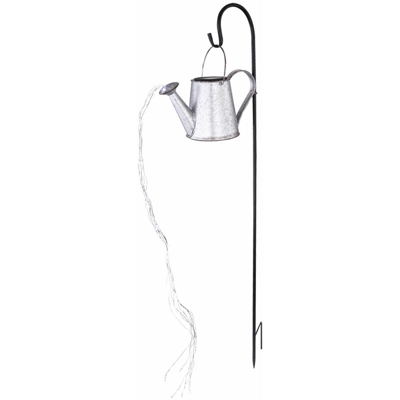 Lampada ad innesto solare a LED a forma di annaffiatoio da esterno grigio argento faretto lampada da terra design nero Spike Globo 33652