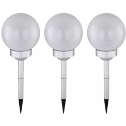 Etc-shop - Set di 3 lampade a sfera a LED a luce solare effetto giardino illuminazione esterna terrazze luci plug-in picchi terra cortile características