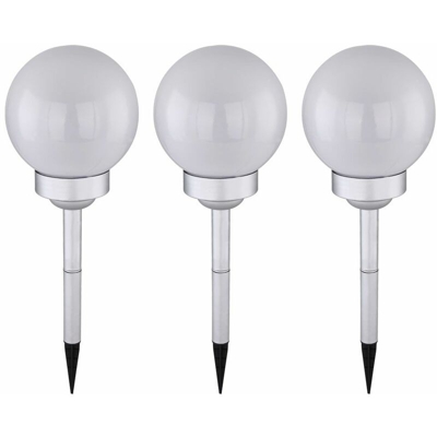 Etc-shop - Set di 3 lampade a sfera a LED a luce solare effetto giardino illuminazione esterna terrazze luci plug-in picchi terra cortile