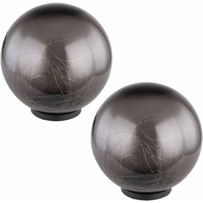 Etc-shop - Set di 2 luci a LED a luce solare per decorazioni da giardino, luci per illuminazione, luci per esterni, palla, lampada per esterni, fumo