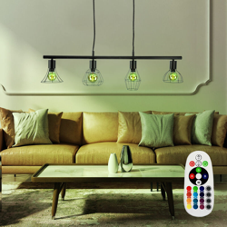 Etc-shop - Lampada da soffitto a sospensione TELECOMANDO Lampada a sospensione a gabbia DIMMERABILE in un set comprensivo di lampade LED RGB en oferta
