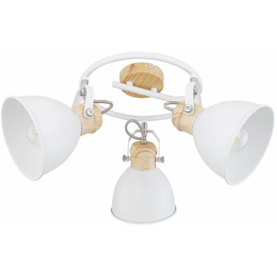 Etc-shop - Faretti da soffitto Rondell bianchi soggiorno FILAMENT spot orientabili in legno design luce in un set comprensivo di lampadine a LED