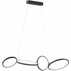 Etc-shop - Lampada a sospensione a LED a soffitto nera, soggiorno, sala da pranzo, illuminazione, design ad anello, lampada a sospensione dimmerabile en oferta