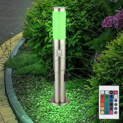 Etc-shop - Lampada da terra in acciaio inossidabile, dimmerabile, prese da esterno, rilevatore di movimento, illuminazione per vialetto da giardino, características