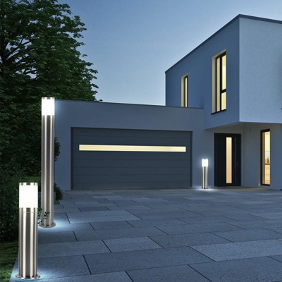 Etc-shop - Set di 3 Piani terrazze di illuminazione lampade sentiero del giardino stand Luci in acciaio inox Outdoor riflettori portico