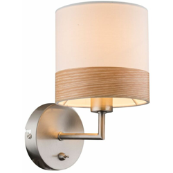 Etc-shop - Faretto da parete apparecchio sala da pranzo lampada tessile in legno app controllo del telefono cellulare in un set che include lampade en oferta