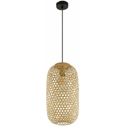 Lampada a sospensione a pendolo in bambù intrecciato FILAMENT soggiorno lampada a sospensione in un set con illuminazione a LED - ETC-SHOP en oferta