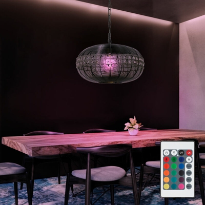 Etc-shop - Lampada da soffitto a sospensione sala da pranzo lampada in cristallo gabbia TELECOMANDO in un set comprensivo di lampadine a LED RGB
