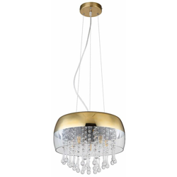 Etc-shop - Lampada a sospensione a soffitto ottone soggiorno sala da pranzo vetro cristallo lampada a sospensione filamento ORO in un set comprensivo en oferta