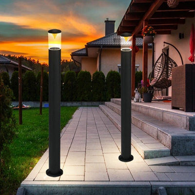 Etc-shop - Set di 2 lampade da terra a LED per esterni, lampade da terra, oro nero