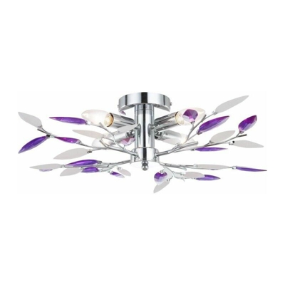 Etc-shop - LED 12 Watt plafoniera Fogli illuminazione floreale faretti viola lampada EEK A +