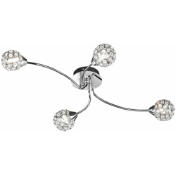 Action - Lampada da soffitto di GlamourӶse, 4-flg. Plafoniera cromo 33W IP20 EEK C Wofi Genova precio