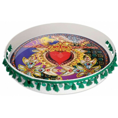 Baci-milano - BACI MILANO VASSOIO TONDO PURPLE MOOD 40X6 CM ACCESSORI TAVOLA PARTY SERVIZIO