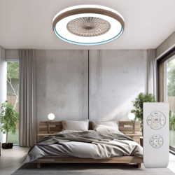 Etc-shop - LED 3 gradini ventilatore da soffitto luce diurna lampada ventilatore telecomando blu en oferta