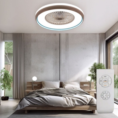 Etc-shop - LED 3 gradini ventilatore da soffitto luce diurna lampada ventilatore telecomando blu