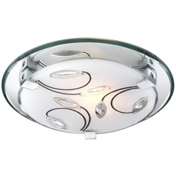 Etc-shop - LED 3 Watt plafoniera Illuminazione cromo luce disegno intorno cristalli reticolo en oferta