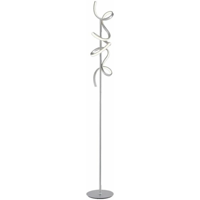 Leuchten Direkt - Piantana LED, dimmerabile, piantana design curvo bianco-argento luci Direkt 19031-21