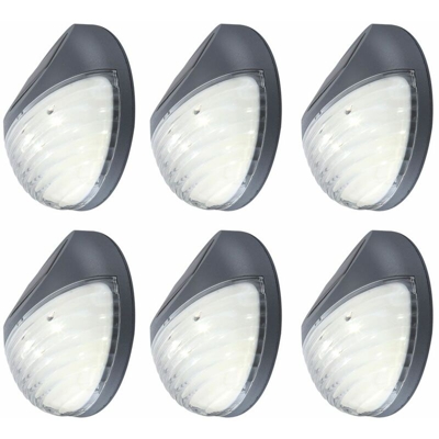 Etc-shop - Set di 6 luci per recinzioni per esterni da giardino a LED IP44 Luci rotonde