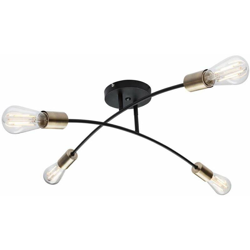 Globo - Plafoniera lampada metallo ottone nero design antico soggiorno camera da letto características
