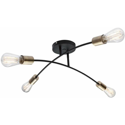 Globo - Plafoniera lampada metallo ottone nero design antico soggiorno camera da letto