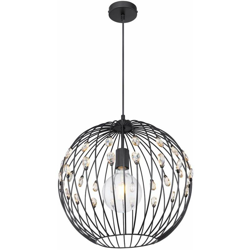 Globo - Plafoniera design sospensione lampada a sospensione cristalli K9 sfera nera ambra características